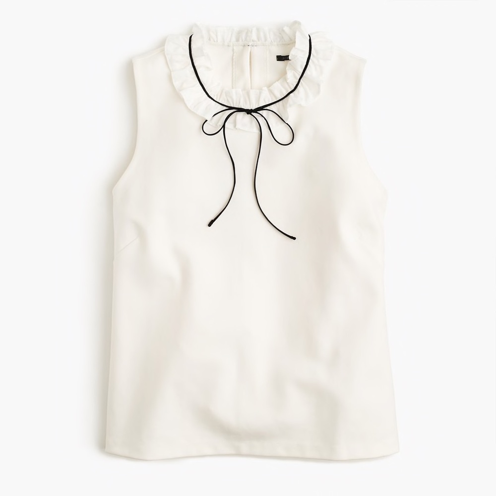 J Crew Ruffle Ponte Top EUC Runs Small